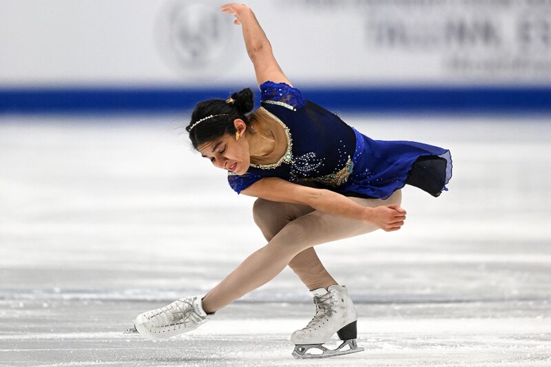 India"s Tara Prasad performs during the women"s free skating event of the ISU Four Continents Figure Skating Championships in Tallinn, Estonia on January 22, 2022. Held annually since 1999, the competition feature skaters from the Americas, Asia, Africa, and Oceania.