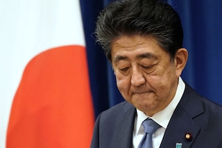 A file photo of Shinzo Abe at his official residence during his Prime ministership in Tokyo, Japan, 28 August 2020 when he had just announced his resignation due to health concerns.Â Photo by Franck Robichon/Pool/Anadolu Agency via Getty Images