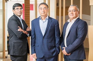 : Left to Right: Mohit Bhandari, Managing Director, Temasek Ravi Lambah, India Head, Temasek and Vishesh Shrivastav, Managing Director– Temasek