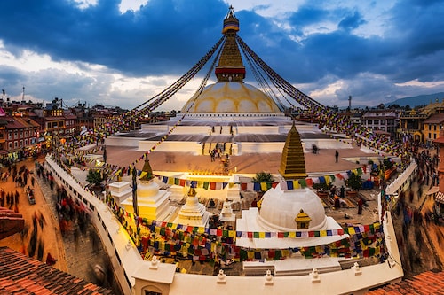 The Boudhanath management committee installed surveillance cameras on the site in March 2021 to discourage TikTokers from filming there.
Image: fotoVoyager / Getty Images The Boudhanath management committee installed surveillance cameras on the site in March 2021 to discourage TikTokers from filming there.
Image: fotoVoyager / Getty Images