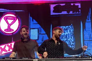 Alex Pall and Andrew Taggart, aka The Chainsmokers, hope to become the first musicians to perform in the stratosphere.
Image: Syzanne Cordeiro / AFP