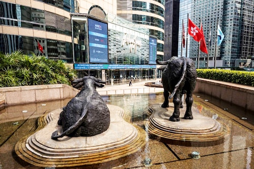 A view of the Exchange Square which houses the Hong Kong Stock Exchange in Hong Kong on April 27, 2022. Image: Dale De La Rey/AFP&nbsp