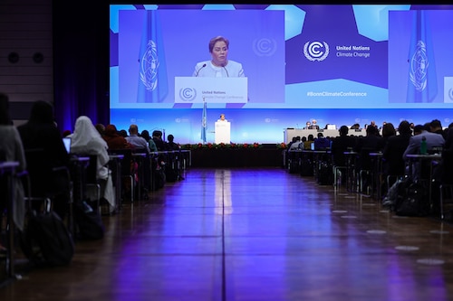 Patricia Espinosa, Executive Secretary of the United Nations Framework Convention on Climate Change, speaks on the opening day of the UNFCCC"s SB56 climate conference on June 06, 2022 in Bonn, Germany. The June 6-16 conference is in preparation for the UN Climate Change Conference COP27 in Sharm el-Sheikh, Egypt, which is scheduled to take place in November this year. (Credits: Andreas Rentz/Getty Images)