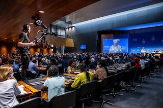 Official delegations listen to the speech of Nigerian Director General of the World Trade Organisation (WTO) Ngozi Okonjo-Iweala at their headquarters in Geneva, on June 12, 2022. Fishing subsidies is the flagship deal that the WTO"s leader Ngozi Okonjo-Iweala was hoping to get passed at the global trade body"s first ministerial conference in nearly five years&nbsp(Image: Martial Trezzini / Pool / AFP)