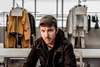 Glenn Martens in the Diesel studio in Milan, Italy, Feb. 18, 2022. The onetime rock ’n’ roll jeans brand is now designed by Martens. Image: Alessandro Grassani/The New York Times