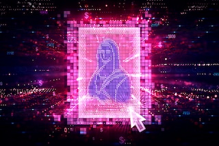 Visual artist vonMash sits in his studio in Springs, South Africa, on February 7, 2022 as he works to create a Non-Fungible Token (NFT) for the online digital art market.
Image: Luca Sola/ AFP