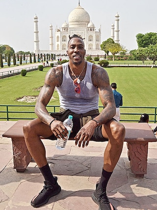 Dwight Howard at the Taj Mahal in Agra. Image: Pawan Sharma/AFP