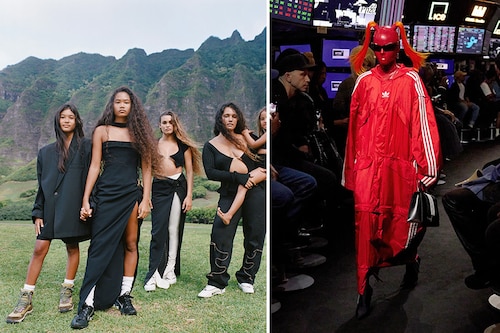 (L) The NikeXJacquemus collection and (R) the Balenciaga collaboration with adidas. Image: Courtesy Jacquemus and House of Balenciaga