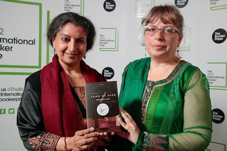 Geetanjali Shree with the English translator of her Hindi novel, Daisy Rockwell, attend The 2022 International Booker Prize winner ceremony at One Marylebone in London, England. Geetanjali’s Hindi novel ‘Tomb of Sand’ (Ret Samadhi in Hindi) is the first book in any Indian language to win the Booker Prize.