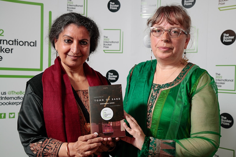 Geetanjali Shree with the English translator of her Hindi novel, Daisy Rockwell, attend The 2022 International Booker Prize winner ceremony at One Marylebone in London, England. Geetanjali’s Hindi novel ‘Tomb of Sand’ (Ret Samadhi in Hindi) is the first book in any Indian language to win the Booker Prize.