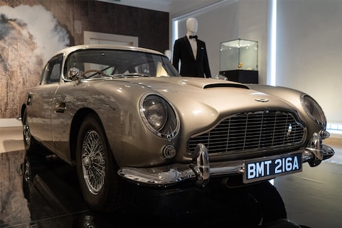 An Aston Martin DB5 stunt car from the film "No Time to Die" is displayed during a photocall
Image: Niklas Halle"n / AFP