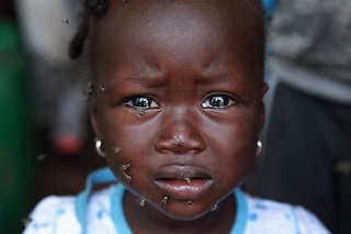 A Malian girl is seen as daily life amid poverty continues at Faladie camp in West African country Mali"s capital Bamako on June 25, 2022. Image:&nbspKemal Ceylan/Anadolu Agency via Getty Images