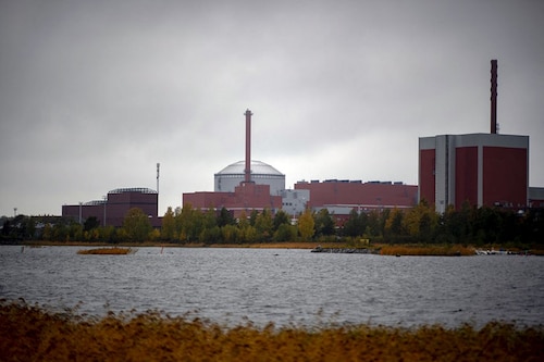 The OL3, the third, newest and fully operational reactor of the nuclear power plant Olkiluoto is seen on October 5, 2022, on the island of Eurajoki, western Finland. A third of power plants running on fossil fuels are in areas of high water stress, as are 15 percent of existing nuclear power plants—a share expected to swell to 25 percent in the next 20 years. Image:&nbspOlivier MORIN / AFP