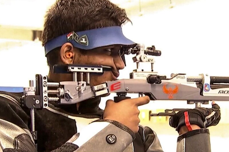 18-year-old Rudrankksh Patil from India clinched gold in the men"s 10m air rifle at the ISSF Worlds Championships in Cairo, Egypt, on October 14, 2022. He is the second Indian after Abhinav Bindra to win this gold, and with this, Patil has won a quota for the 2024 Paris Olympics. Image courtesy: NRAI