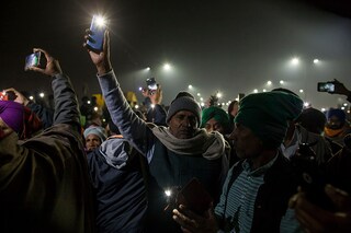 A file photo of farmers on a vigil remembering the farmers who lost their lives during the protests at Ghaziabad border, India. The government ordered Twitter to block 1474 accounts and 175 tweets to be blocked, under India’s Information Technology Act of 2000, according to MediaNama. The tweets, from February 2021 to February 2022, reportedly were those that were critical of the government’s handling of a massive farmers’ protest in north India, and its response to the Covid crisis in the country.
Image: Anindito Mukherjee/Getty Images