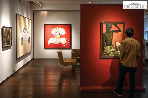 Preview ahead of a Spring Live Auction at the Saffronart Gallery in Mumbai
Image: Punit Paranjpe / AFP Preview ahead of a Spring Live Auction at the Saffronart Gallery in Mumbai
Image: Punit Paranjpe / AFP