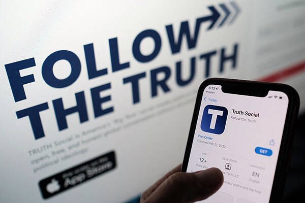 Former US president Donald Trump"s Truth Social app is unwelcome in Google"s app store until it abides by rules regarding content moderation including violent threats, the company said August 31, 2022. Image: Chris Delmas/AFPÂ 