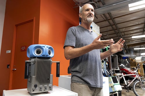 Steven Silverman, senior technical program manager and manager of Imagery Solutions for Google, talks about the newest Google Street View Camera device that will be launched in 2023 at the Google Street View Garage in Mountain View, California. Image: Brittany Hosea-Small / AFP Steven Silverman, senior technical program manager and manager of Imagery Solutions for Google, talks about the newest Google Street View Camera device that will be launched in 2023 at the Google Street View Garage in Mountain View, California. Image: Brittany Hosea-Small / AFP