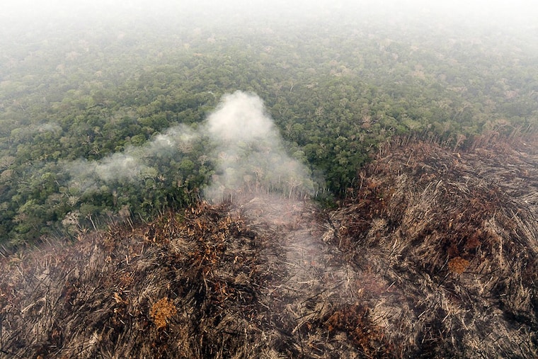 View of a deforested and burning area of the Amazon rainforest in the Labrea region, Amazonas, northern Brazil, on September 2, 2022. The Brazilian Amazon recorded its worst month of forest fires since 2010, with an 18 percent rise from a year ago. The Brazilian INPE space agency said its satellites had recorded 33,116 fires in Amazon, a rainforest which is a key buffer against global warming. Image: Douglas Magno/AFP