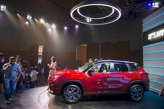 Toyota unveiled the new Urban Cruiser Hyryder at Hyatt Aerocity, Toyota"s first Self-charging Strong Hybrid Electric SUV and the first of its kind, in the B SUV segment in India, July 1, 2022. Image: Pradeep Gaur/SOPA Images/LightRocket via Getty Images