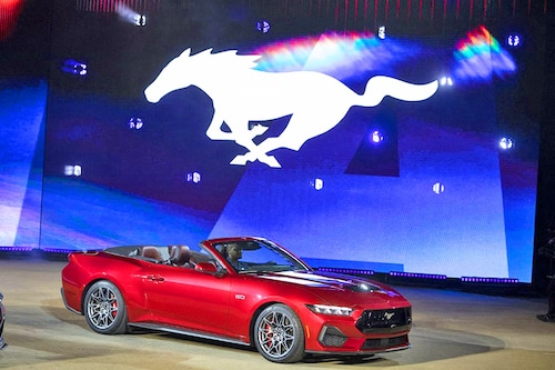 The seventh generation 2024 Ford Mustang makes its global debut at a Mustang Stampede event at the 2022 North American International Auto Show on September 14, 2022 in Detroit, Michigan. Image: Bill Pugliano/Getty Images/AFP The seventh generation 2024 Ford Mustang makes its global debut at a Mustang Stampede event at the 2022 North American International Auto Show on September 14, 2022 in Detroit, Michigan. Image: Bill Pugliano/Getty Images/AFP