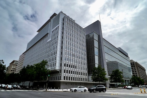 The World Bank headquarters are seen in Washington, DC. Image: Daniel Slim/AFP&nbsp
