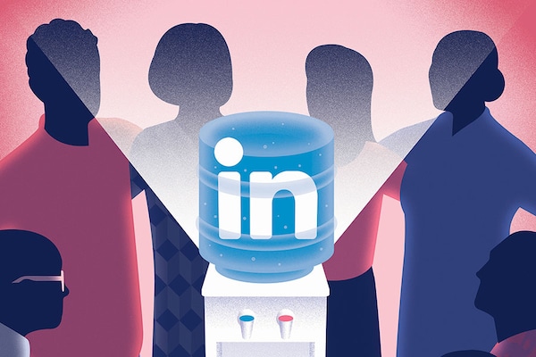 “This isn’t Facebook,â€ users of LinkedIn complain. But others are finding it a valuable place to talk about much more than work. (Neil Webb/The New York Times)
