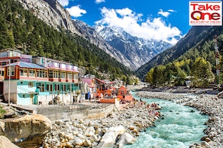 Gangotri town by the side of Bhagirathi river, the origin of the River Ganges and seat of the goddess GangaÂ  Image: Mrinalpal / Shutterstock.com