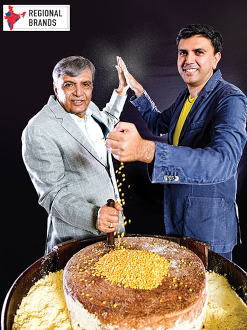 Vashist Nitin Patel (right), managing director, and his father Nitin Ramchandra Patel, chairman, Shree Bhagwati Flour &amp Foods Image: Mexy Xavier