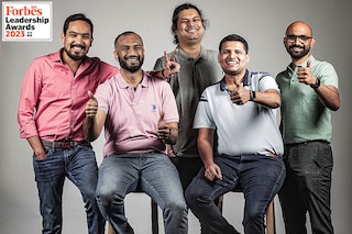 (From left) Ankit Fatehpuria, co-founder, Vishal Chaudhary, co-founder, Amrit Acharya, co-founder & CEO, Srinath Ramakkrushnan, co-founder & COO, Rahul Sharma, co-founder, Zetwerk
Image: Selvaprakash Lakshmanan for Forbes India