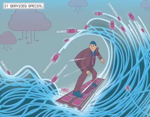 Amid all uncertainties, India, and within it the technology industry, has demonstrated an unsurprising story of resurgence and resilience.
Illustration: Chaitanya Dinesh Surpur