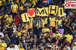 Cheering cricket fans at an Indian Premier League (IPL) Twenty20 cricket match between Gujarat Titans and Chennai Super Kings at the Narendra Modi Stadium in Ahmedabad on March 31, 2023.
Image: Punit Paranjpe / AFP
