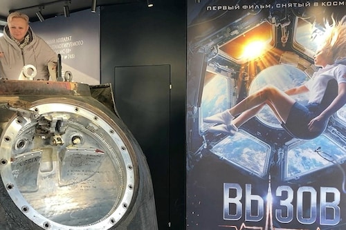 In "The Challenge" a surgeon played by 38-year-old Yulia Peresild—one of Russia"s most glamorous actresses—is sent to the ISS to save a cosmonaut injured during a spacewalk.
Image: Andrey Borodulin, Ivana Jurisa / Afptv / Krasny Kvadrat / Pervy Kanal / NASA TV / AFP In "The Challenge" a surgeon played by 38-year-old Yulia Peresild—one of Russia"s most glamorous actresses—is sent to the ISS to save a cosmonaut injured during a spacewalk.
Image: Andrey Borodulin, Ivana Jurisa / Afptv / Krasny Kvadrat / Pervy Kanal / NASA TV / AFP
