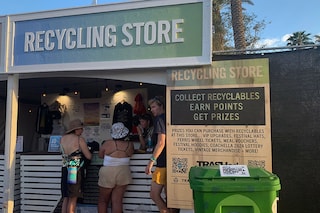 A recent report from the town of Indio, where the festival is held, said just 20 percent of total waste is recycled at Coachella as well as organizer Goldenvoice"s other festivals including Stagecoach.
Image: Maggy Donaldson / AFP