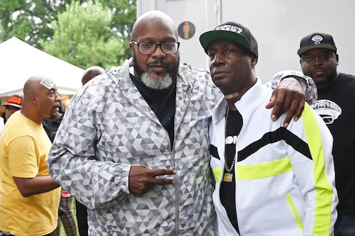 US rapper Chubb Rock (L) and DJ and producer Grandmaster Flash (R) at the 50 years of Hip-Hop Grandmaster Flash and friends "Birth of a Culture: The Four Elements Block Party" at Capital One City Parks Foundation Summer Stage on August 4, 2023 in New York.
Image: Angela Weiss / AFP US rapper Chubb Rock (L) and DJ and producer Grandmaster Flash (R) at the 50 years of Hip-Hop Grandmaster Flash and friends "Birth of a Culture: The Four Elements Block Party" at Capital One City Parks Foundation Summer Stage on August 4, 2023 in New York.
Image: Angela Weiss / AFP