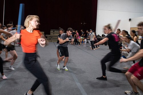 Studios are already requiring stunt and background performers to take part in high-tech 3D "body scans" on set, often without explaining how or when the images will be used.
Image: Valerie Macon / AFP Studios are already requiring stunt and background performers to take part in high-tech 3D "body scans" on set, often without explaining how or when the images will be used.
Image: Valerie Macon / AFP