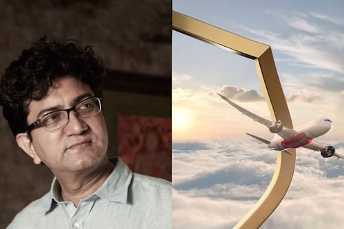 Prasoon Joshi (left) says that by blending emotion, innocence and magical realism, the film evocatively showcases the new identity of Air India. Every element of the film tries to communicate this, be it the story, the casting, the sound design or the music. Prasoon Joshi (left) says that by blending emotion, innocence and magical realism, the film evocatively showcases the new identity of Air India. Every element of the film tries to communicate this, be it the story, the casting, the sound design or the music.