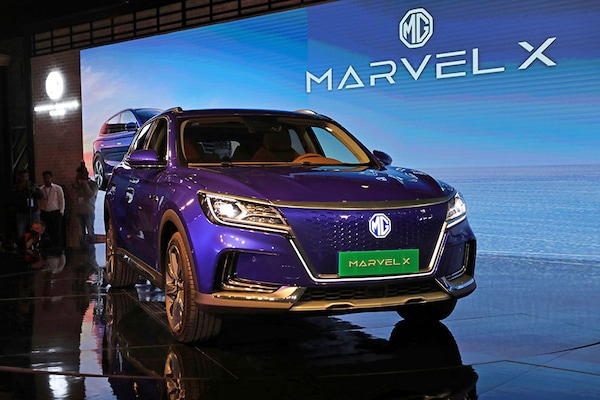 (File photo) MG Motors Marvel X electric SUV is on display after it was unveiled at the India Auto Expo 2020 in Greater Noida, India, February 5, 2020. Image: REUTERS/Anushree Fadnavis
