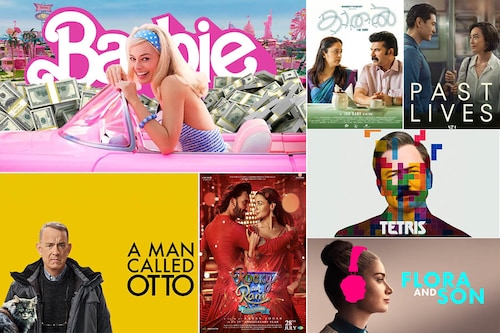 Clockwise: Barbie, Kaathal: The Core, Past Lives, Tetris, Flora and Son, Rocky Aur Rani Kii Prem Kahaani, A Man Called Otto Clockwise: Barbie, Kaathal: The Core, Past Lives, Tetris, Flora and Son, Rocky Aur Rani Kii Prem Kahaani, A Man Called Otto