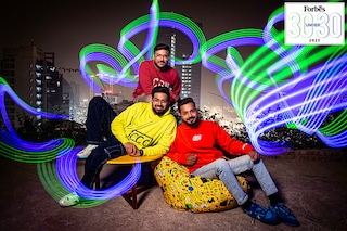 (Clockwise from top) Atulya Kaushik, Manish Agarwal and Aashay Mishra’s PrepInsta has about 2.25 lakh paid active subscribers in the B2C model Image: Madhu Kapparath light painting: Kapil Kashyap
