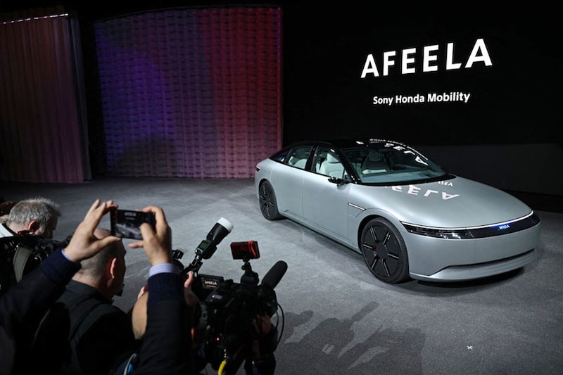 The Afeela prototype by Sony Honda Mobility is displayed during the Consumer Electronics Show (CES) in Las Vegas, Nevada, on January 4, 2023.