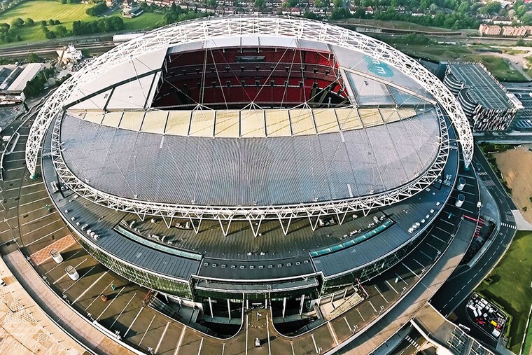 The iconic Wembley Stadium in England, which opened its doors in April 1923, will celebrate its centenary in April
Image: Shutterstock