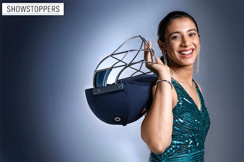 Smriti Mandhana, International women’s cricketer
Image: Neha Mithbawkar for Forbes India Styling: Bornalii Caldeira Makeup : Shivangi Upadhyay Hair: Arnold Dsouza Outfit- @Majesticbyjapnah. Earrings- @Goldenbyree. Rings - @Anayah_Jewellery Footwear - @Meliss Ashoesindia Smriti Mandhana, International women’s cricketer
Image: Neha Mithbawkar for Forbes India Styling: Bornalii Caldeira Makeup : Shivangi Upadhyay Hair: Arnold Dsouza Outfit- @Majesticbyjapnah. Earrings- @Goldenbyree. Rings - @Anayah_Jewellery Footwear - @Meliss Ashoesindia