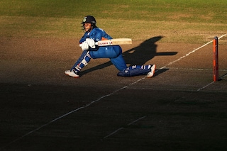 (File)  Jemimah Rodrigues of Team India plays a shot during the Cricket T20 - Gold Medal match between Team Australia and Team India on day ten of the Birmingham 2022 Commonwealth Games at Edgbaston on August 07, 2022 on the Birmingham, England.  
Image: Ryan Pierse/Getty Images