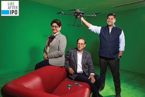 (From left) Rashmi Verma, co-founder and CTO Rakesh Verma, co-founder and CMD Rohan Verma, CEO and executive director, MapmyIndia
Image: Madhu Kapparath