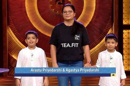 Post the Shark Tank fame, TeaFit has already accelerated its product launches and distribution strategies. Image: Jyoti Bharadwaj with her sons Arastu and Agastya Priyedarshi Post the Shark Tank fame, TeaFit has already accelerated its product launches and distribution strategies. Image: Jyoti Bharadwaj with her sons Arastu and Agastya Priyedarshi