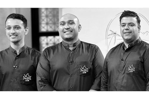 VS Mani"s founder GD Prasad, says, "Our ambition is sort of to become the Halidram’s of South India. We want to be the destination for South Indian food." Pictured (L to R): Yashas Alur, GD Prasad, and Rahul Bajaj. VS Mani"s founder GD Prasad, says, "Our ambition is sort of to become the Halidram’s of South India. We want to be the destination for South Indian food." Pictured (L to R): Yashas Alur, GD Prasad, and Rahul Bajaj.
