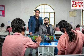 Jairaj Bhattacharya and Shashank Pandey (sitting), Cofounders, ConveGenius
Image: Amit Verma
