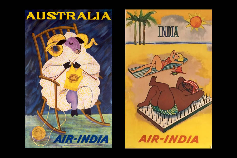 An Australian ram uses its leg wool to knit a small vest decorated with a Maharaja