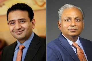 Tech Mahindra CEO and MD CP Gurnani (right), who hands over to Mohit Joshi this year, said the latest Q1 was one of the toughest quarters for the company
Image: CP Gurnani - Amit Verma